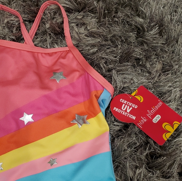 NWT Girl's Pink Platinum Swimsuit size 4T - Picture 3 of 5